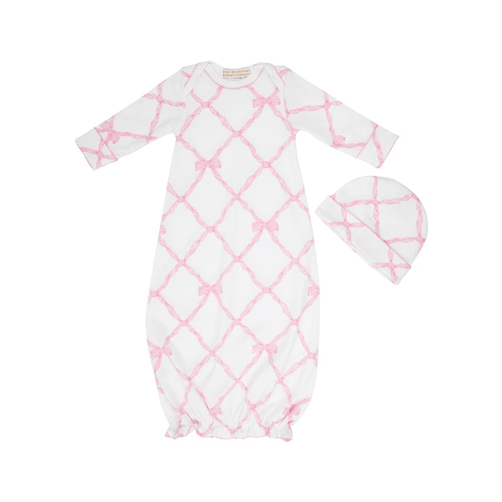 TBBC Adorable Everyday Set Belle Meade Bow with Worth Avenue White - 0-3 M